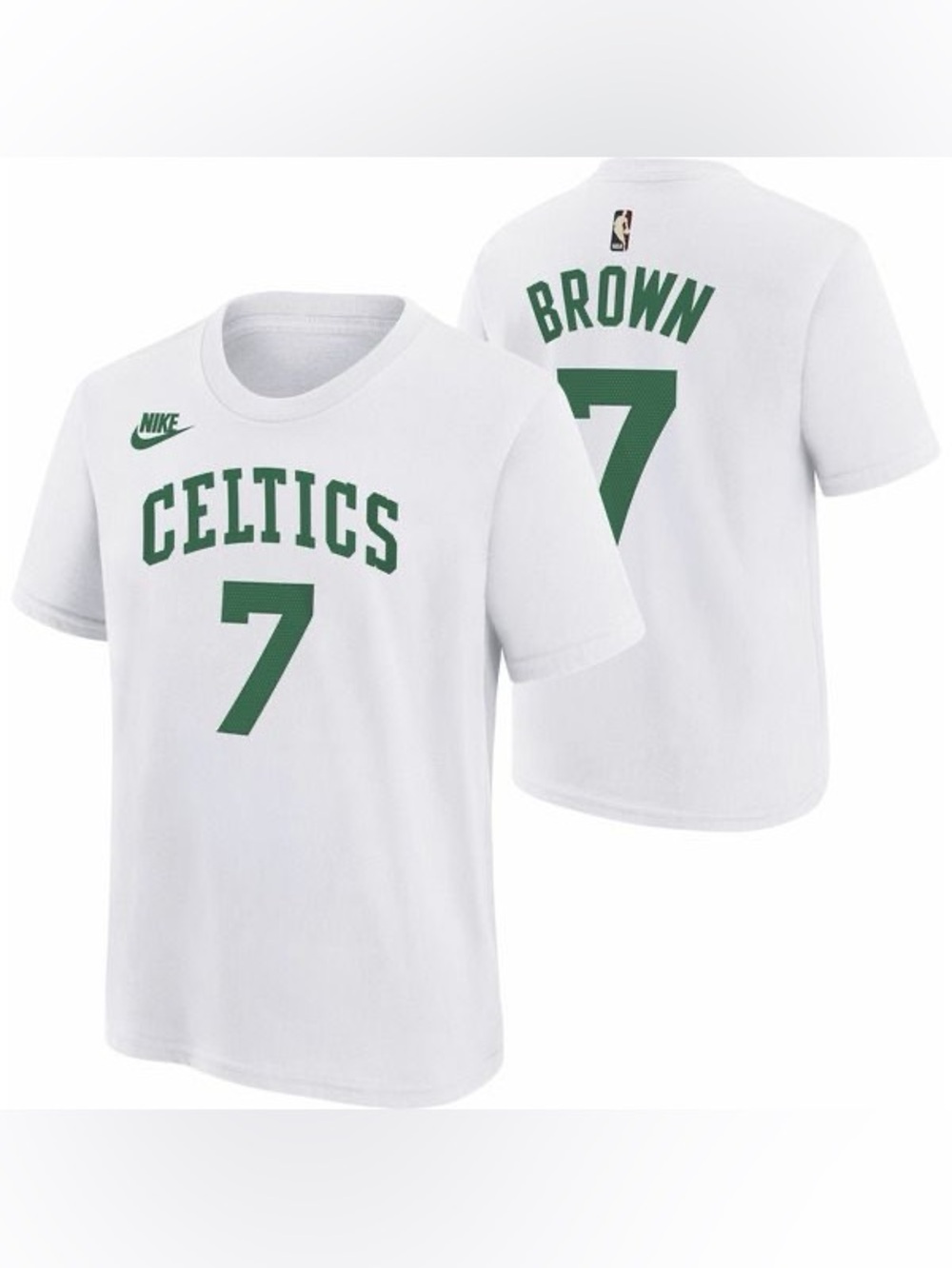 Nike Youth Boston Celtics Jaylen Brown #7 T-Shirt in White NWT Size Large
